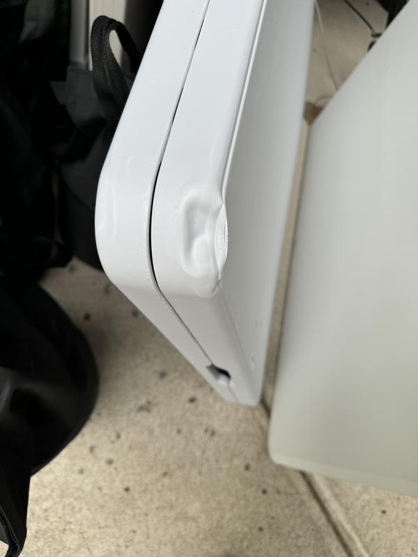 One corner was damaged.