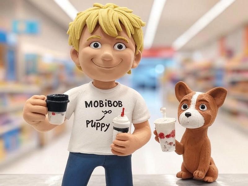 mobibob and Luca out shopping for a dog house