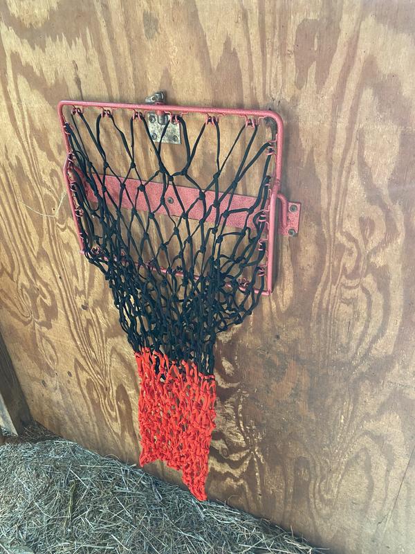 New hay hoop & old hay hoop with Derby hay bag replacement.