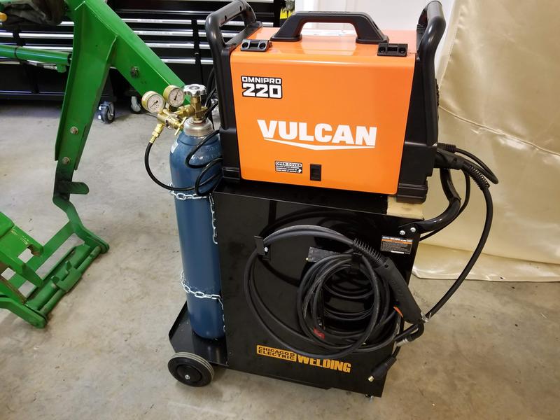 80CF shielding gas tank on welding cart