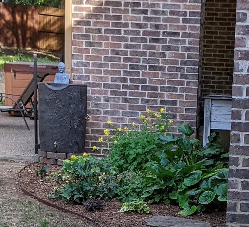 50 gal Impressions Bark Rain Barrel in Oak color