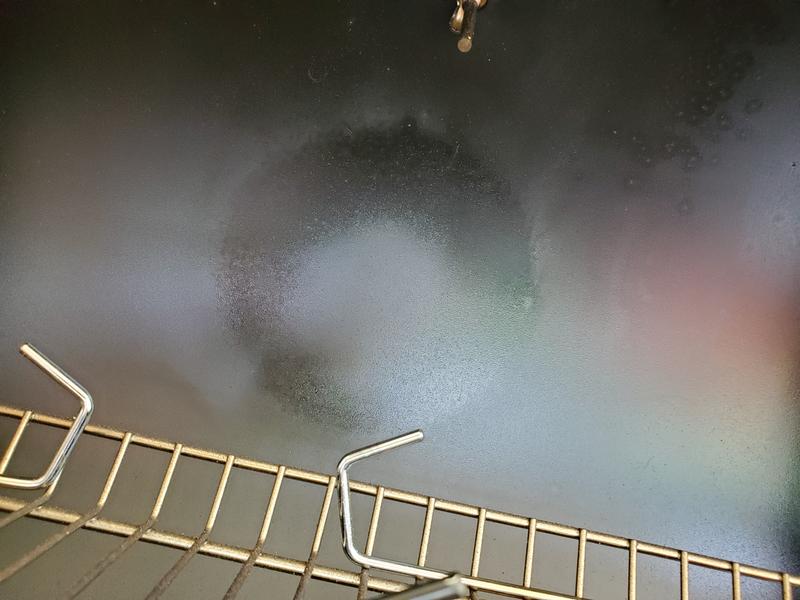 Inside lid showing heat distress