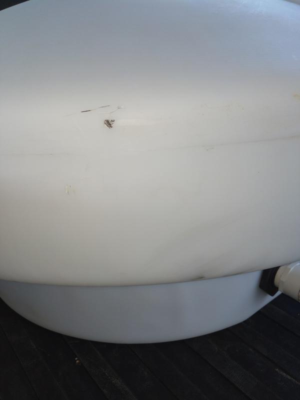 Scuff marks, dents, and sun faded.