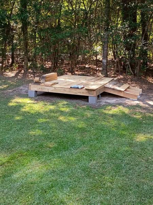 Floor built with 2X6s before hand.