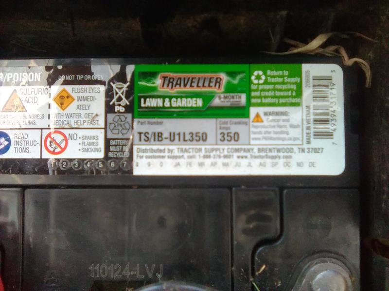 TS/IB-U1L350 battery I received from Tractor Supply