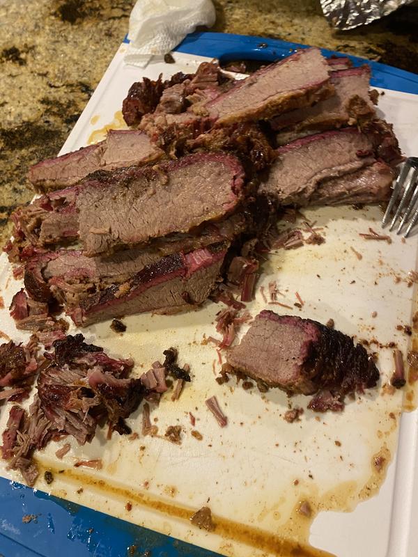 Birthday Brisket, 16lb Alberta AAA packer. 14H but so worth it. Wrapped at  160F in butcher paper (10h in). Traeger with oak and hickory. After about a  dozen of these, best one