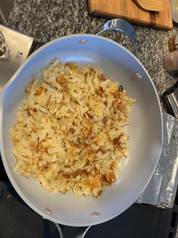 Hash browns were crispy! Lid helped too