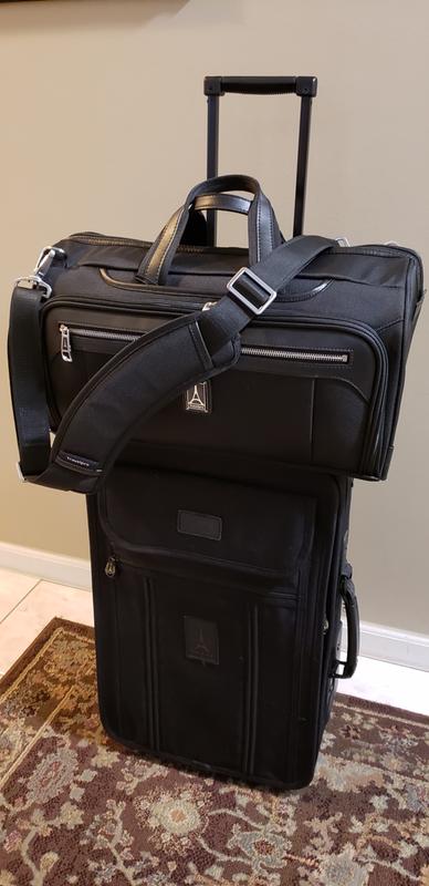 The duffel bag rides along nicely on my Travelpro suiter wheeled luggage