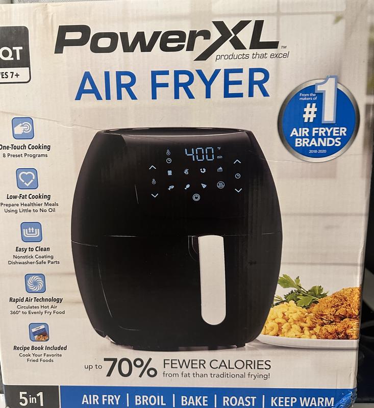 PowerXL Large 8-Quart Non-Stick Air Fryer with One-Touch Digital Display,  Black 