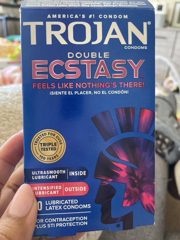 Magnum Condens Large Trojan Ultra Smooth Double Ecstasy Lubricated Condoms   Premium Latex, 10 Count