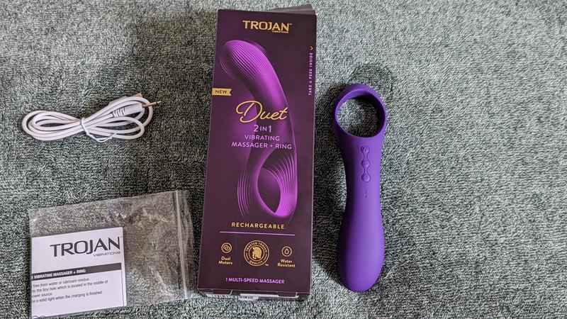 trojan duo vibrating ring TROJAN Vibrations Tandem Couples Vibrating Ring, Personal Massager, 1 Count main image 1