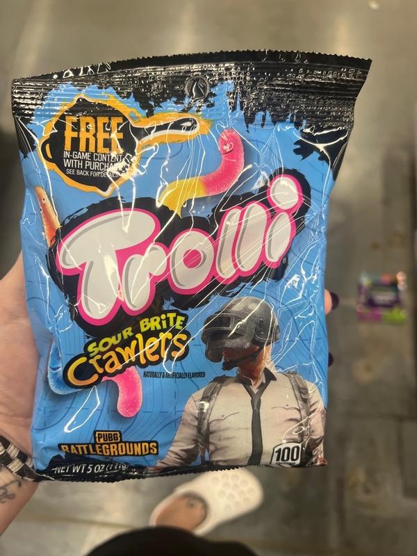 Trolli Sour Brite Crawlers Gummy Candy, 5 Ounce Bag, Pack of 12