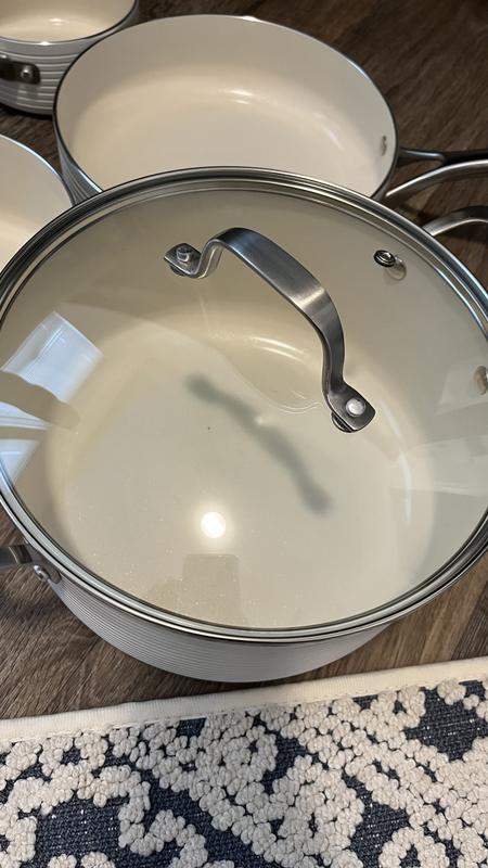 Denmark Monaco 10-Piece White Aluminum Non-Stick Cookware Set TTU