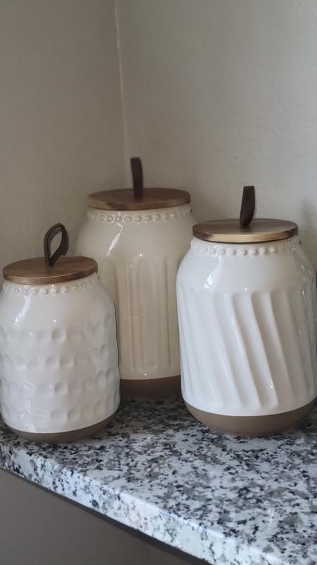 Tabletops Gallery 3-Piece Embossed Canister Set