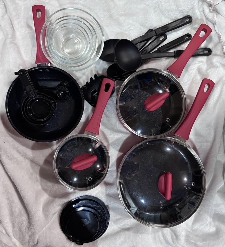 Basic Essentials Non-stick Aluminum 31-Pc. Cookware Set - Macy's
