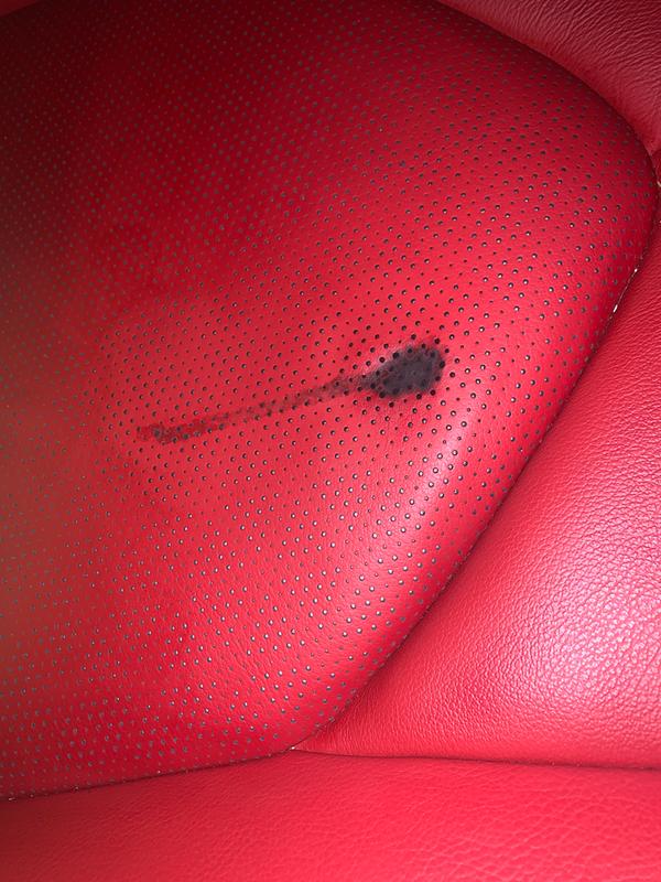 stained leather seat