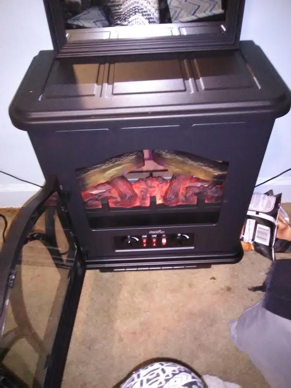 Duraflame 3D Black Infrared Electric Fireplace Stove DFI47004 Bed