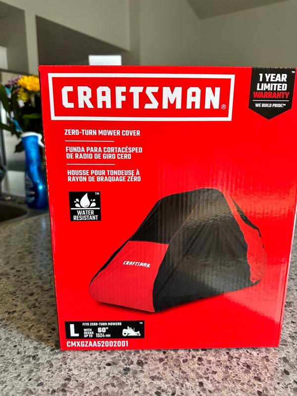 CRAFTSMAN 79-in L x 46-in W x 55-in H Black Riding Mower Cover ...