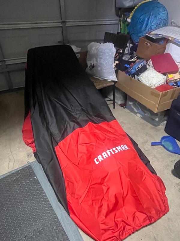 CRAFTSMAN 79-in L x 46-in W x 55-in H Black Riding Mower Cover ...