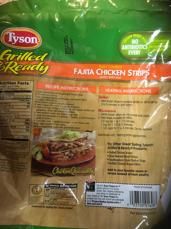 Tyson fajita outlet chicken