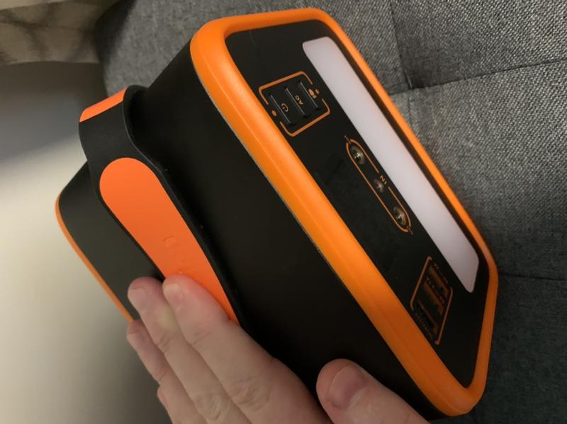 Leather handle folds flat