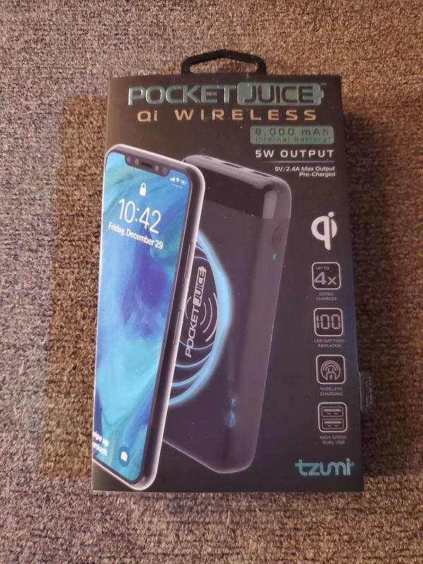 Pocket Juice 8K Qi Wireless Portable Charger – Tzumi®