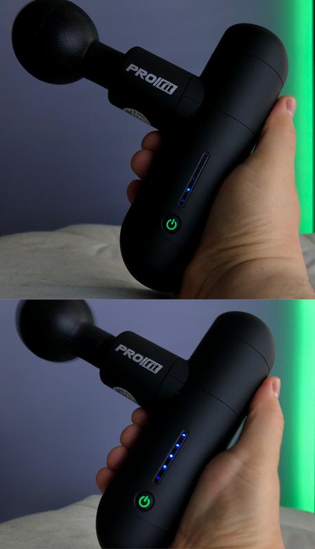 Massager ON, showing Minimum and Maximum settings LEDs.