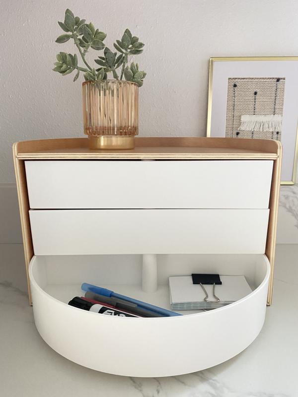 Umbra Moona Storage Box, White/Natural in the Jewelry Boxes