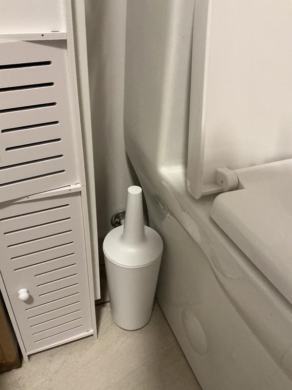 Umbra Corsa Toiletborstel Wit - Verborgen Design Met Ingebouwd Deksel