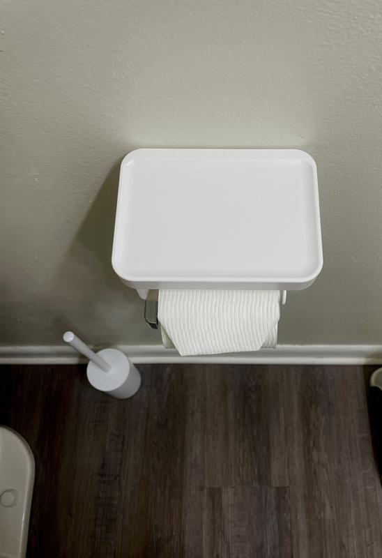 Flex Adhesive Toilet Paper Holder & Shelf