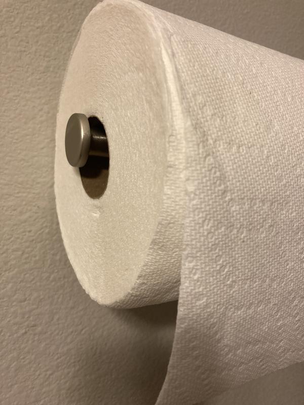 Extra large paper towel roll fits and rolls with ease
