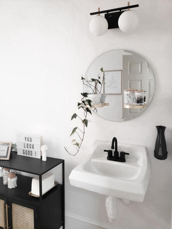 Modern Wall Mirror with Circular Shelves - Perch by Umbra