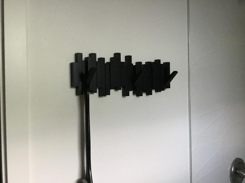 My bathroom hooks/art.