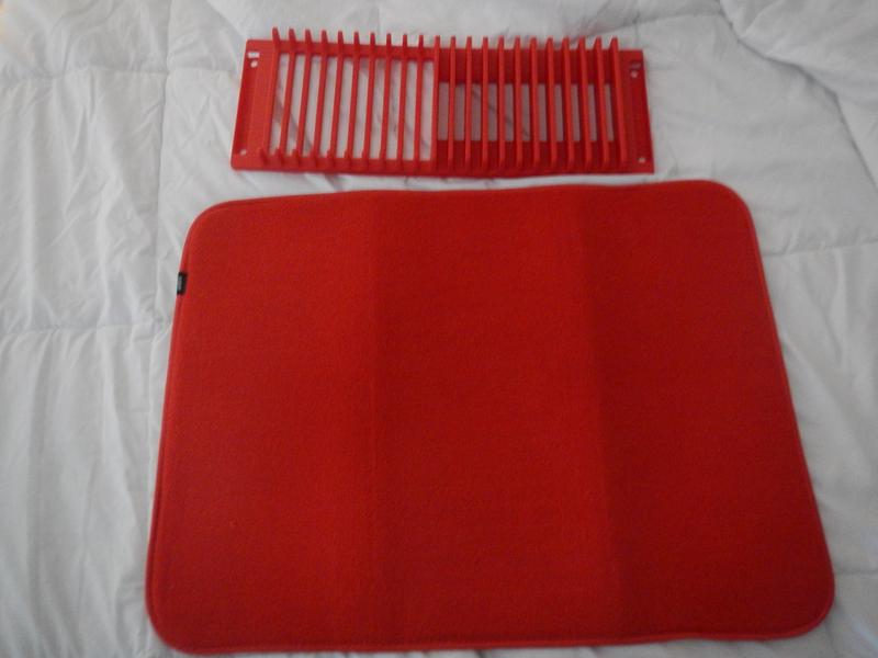 UDRY Drying Rack and Microfiber Dish Mat 24x18 - RED by Umbra