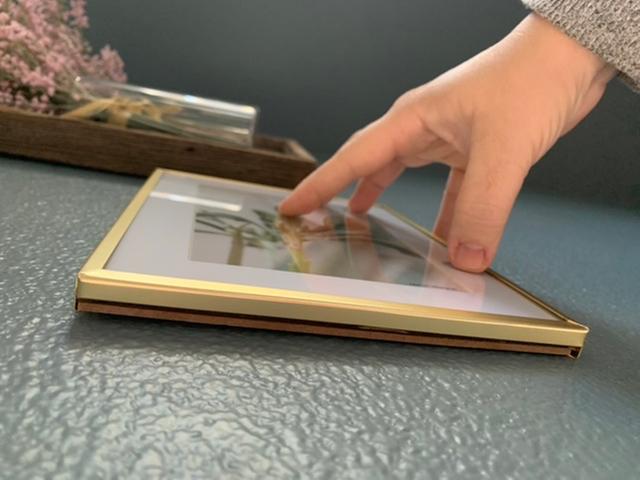 Side view of frame (with backing showing)