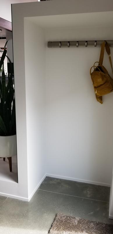 Front closet, satin nickel 8 hook flip