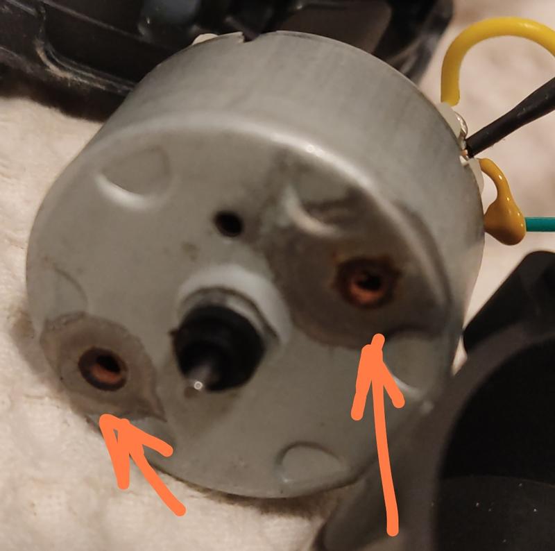 Where the soap is entering the motor