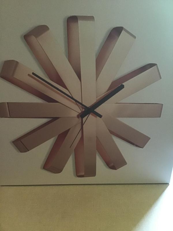 Umbra Ribbon Modern Wall Clock, Silent Non Ticking Battery Operated Quartz  Movement, Stainless Steel