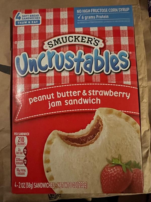 Smucker's Uncrustables Peanut Butter & Strawberry Jam Sandwich, 4-Count