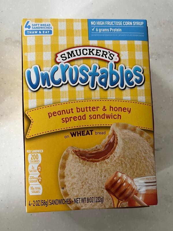 Smuckers Uncrustables Peanut Butter And Honey Spread, 56% OFF