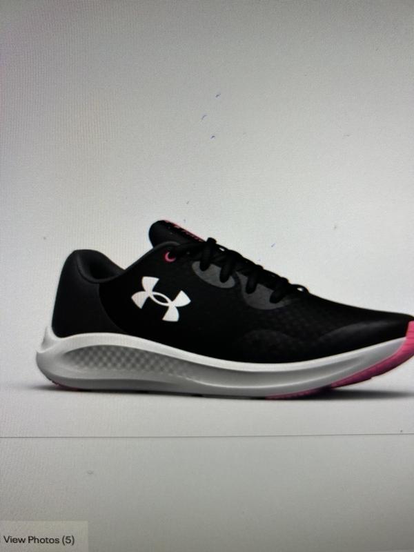 Under Armour Kids' Charged Pursuit 3 Youth Running Shoes Halo Grey /  Electro Pink / Metallic Wrm Silver