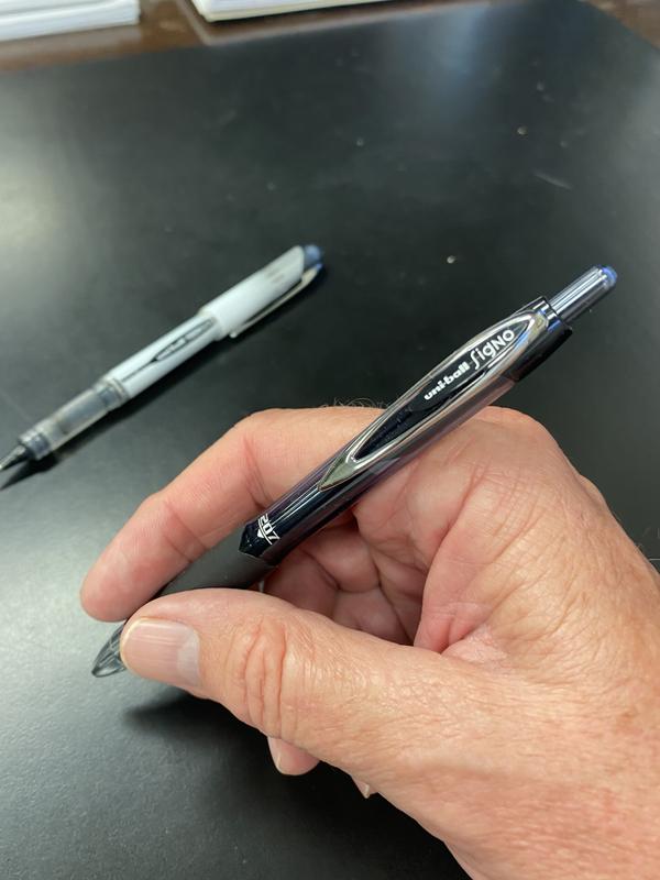 Uni-Ball Stick Gel Pen, Micro 0.38mm, Assorted Ink, Clear Barrel, 8/Set
