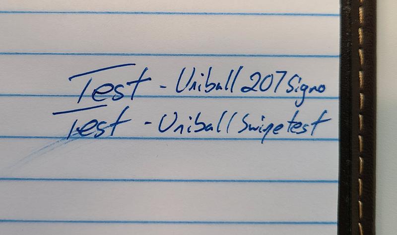 Blue Ink Quick Dry Test