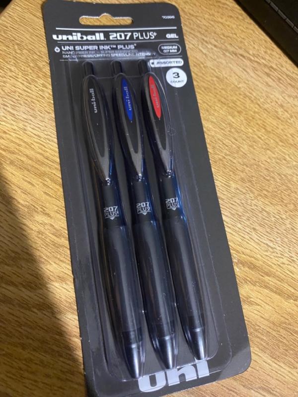 207 Plus+ Gel Pen, Retractable, Medium 0.7 mm, Black Ink, Black Barrel