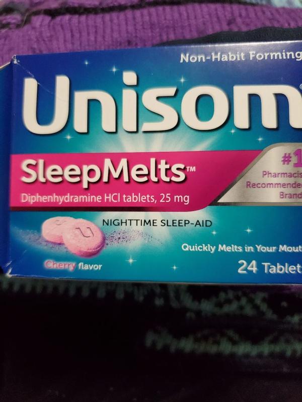 Unisom SleepMelts Tablets, Sleep-Aid, Diphenhydramine HCI, Cherry Flavor,  24 count