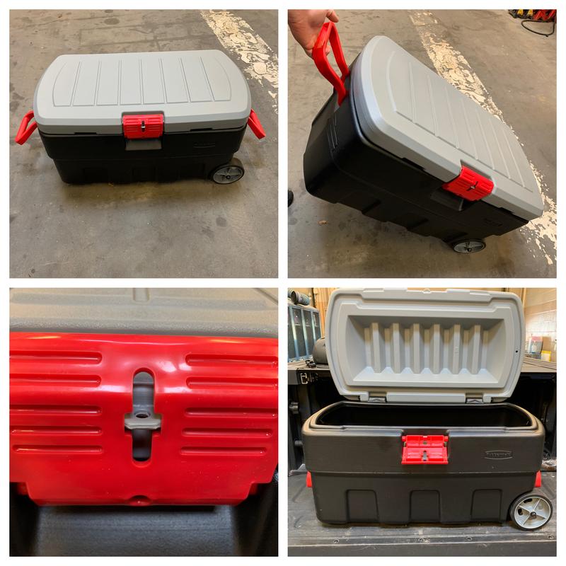 Sold at Auction: (3) Rubbermaid Action Packer Totes With Lids