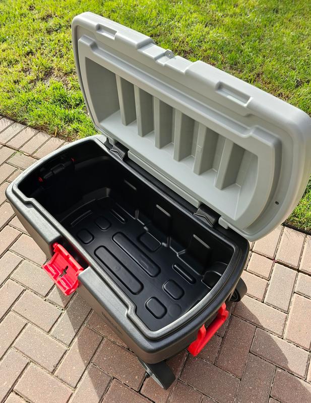 Rubbermaid Wheeled Action Packer 35 Gallon Lockable Storage Box - Black/Grey by Sportsman's Warehouse