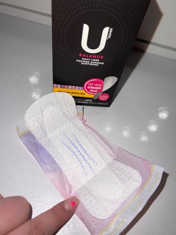 U by Kotex Balance Daily Wrapped Panty Liners, Light Absorbency, Regular,  100 Ct