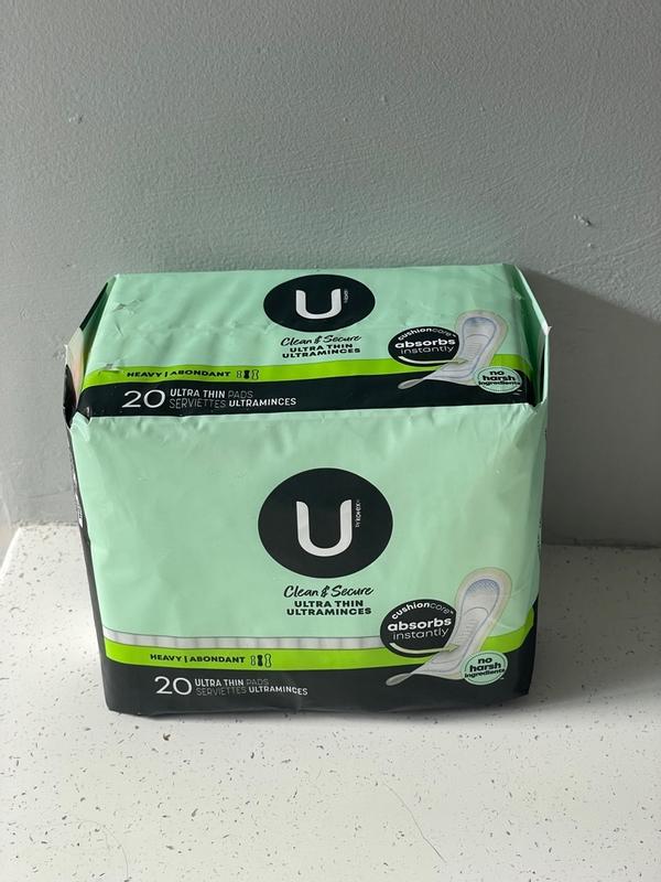 U by Kotex Clean & Secure Ultra Thin Pads with Wings - Regular