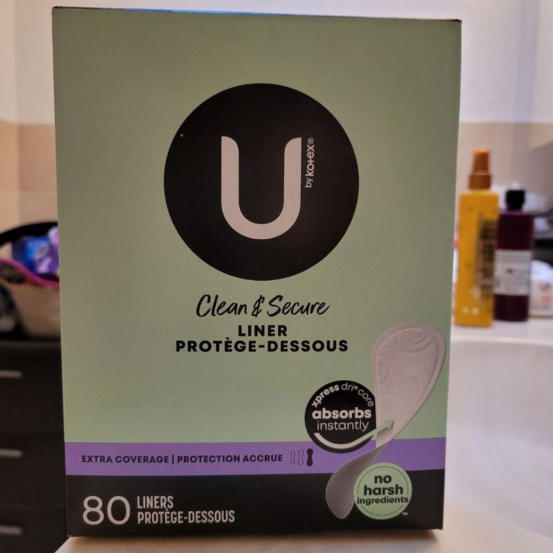 U by Kotex Clean & Secure Panty Liners, Light Absorbency, Extra 